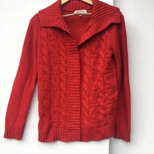 Jones of New York red cardigan button down Sweater